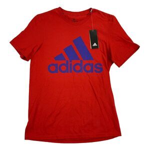 Adidas Mens Badge Of Sport Amplifier Logo Short Sleeve Crewneck T-Shirt Red S
